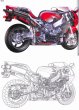 Photo3: Technical Illustrations of Honda Motorcycles (3)
