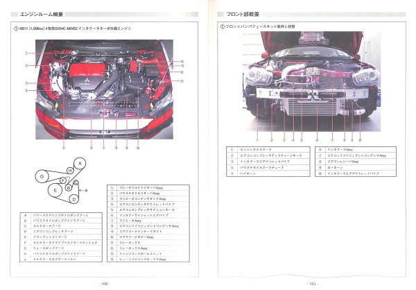 Photo2: MITSUBISHI LANCER EVOLUTION X structure illustration book (2)